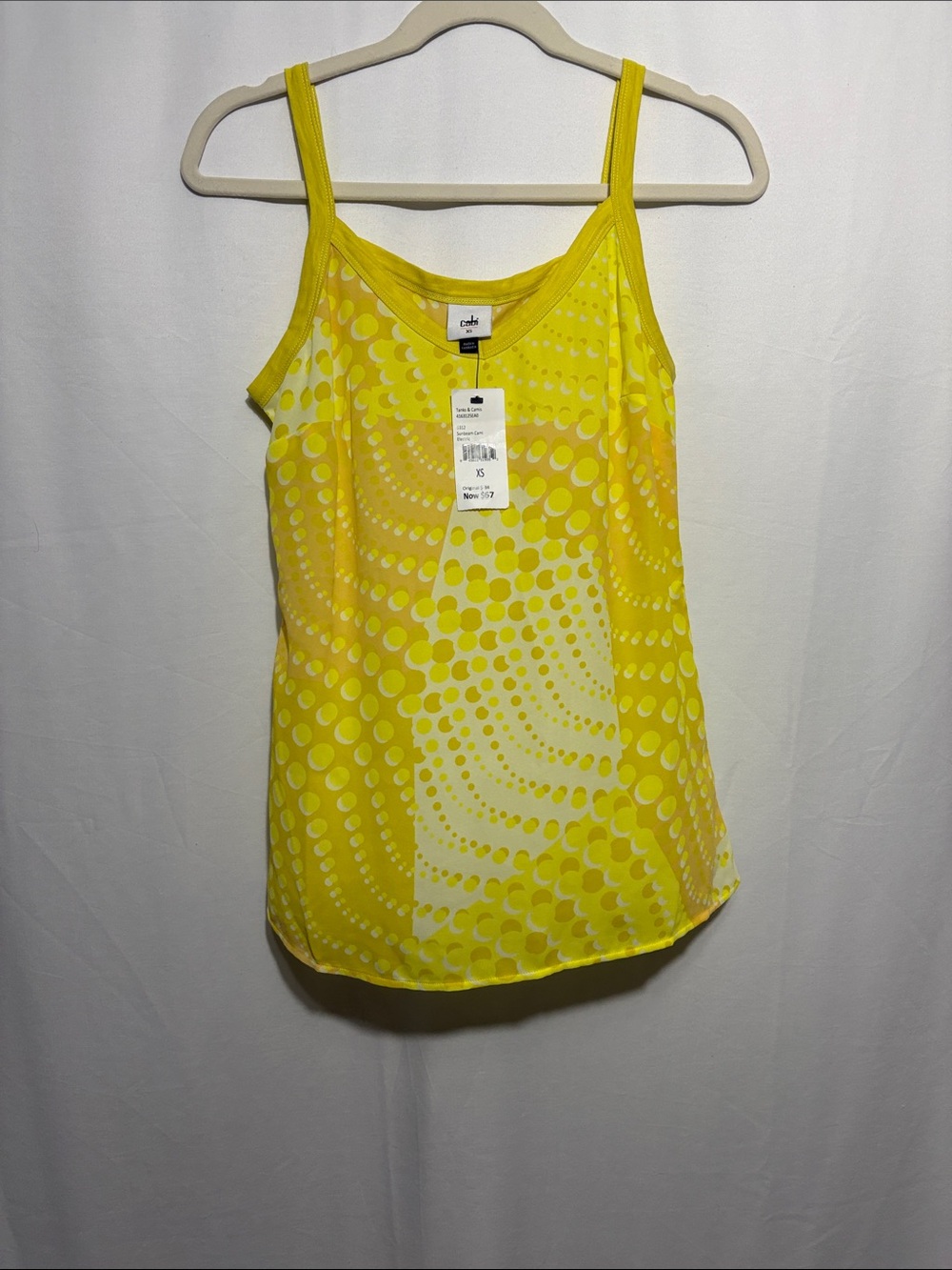 CAbi Yellow & White Dot Swirl Tank